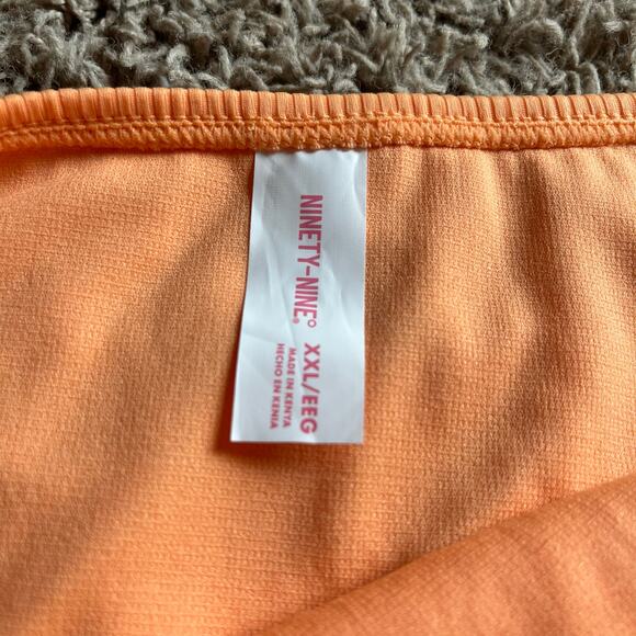NWT! Juniors' Ninety-Nine° Orange High Leg V-Waist Cheeky Bikini Bottoms Sz XXL - Picture 3 of 6